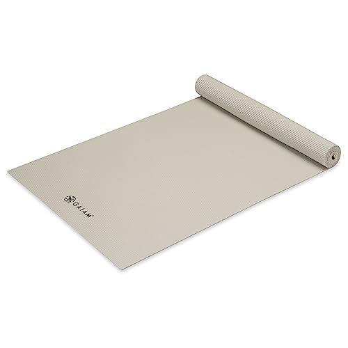 Gaiam Yoga Mat Premium Solid Color Non Slip Exercise & Fitness Mat for All Types of Yoga, Pilates & Floor Workouts, Dovetail, 5mm | Amazon (US)