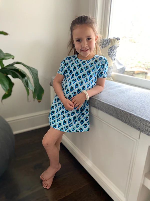 Teardrop Print Kids Short Sleeve Dress | Sail to Sable