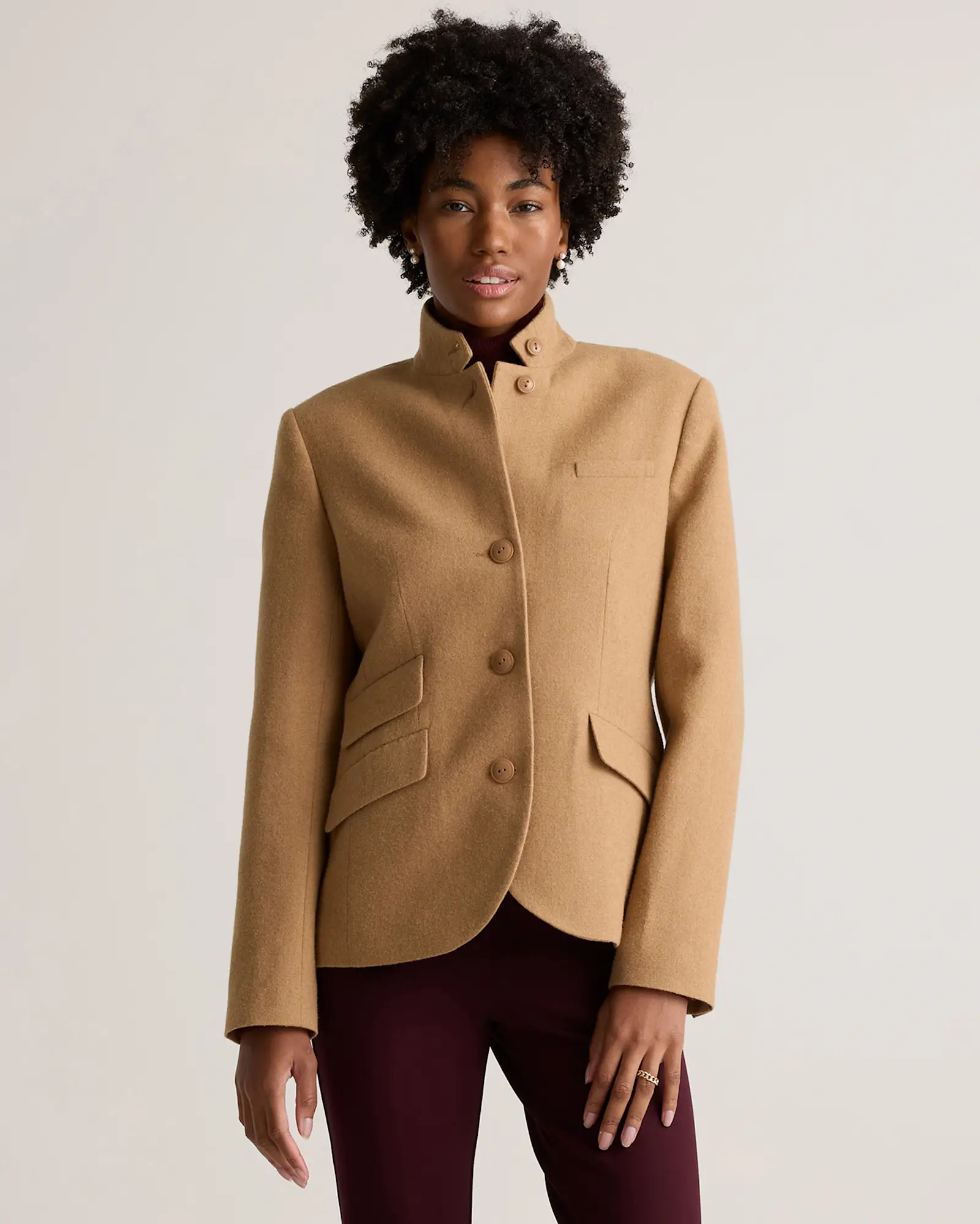 Italian Wool Stand Collar Blazer | Quince