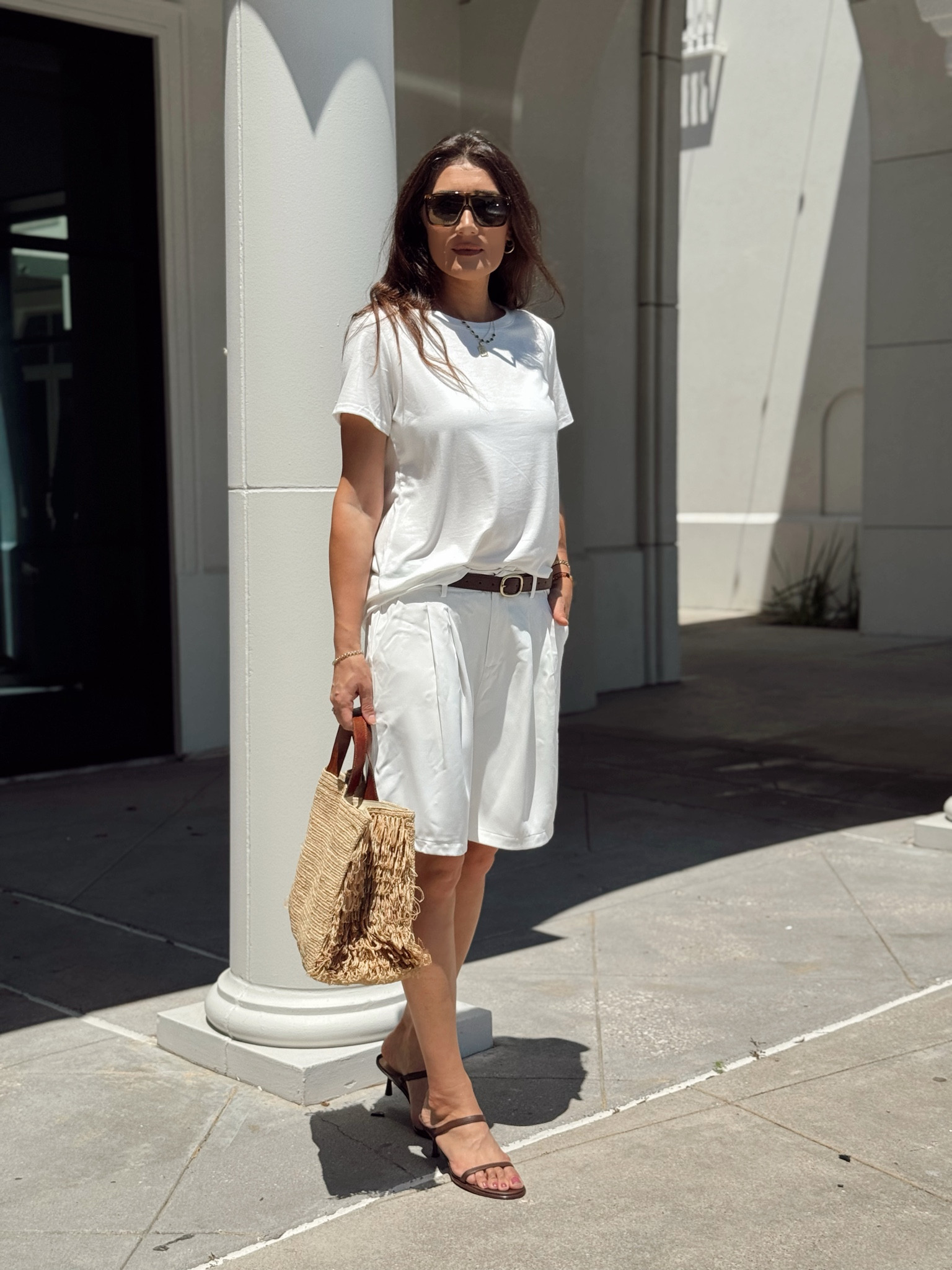 The perfect white tee for everyday chic. The fabric is soft, lightweight, and breathableperfect for everyday wear, especially in warm weather. It has a flattering relaxed fit that’s not too tight or too oversized, making it easy to style with anything from shorts to skirts. The quality feels great for the price, and it holds its shape well after washing. Definitely a staple piece I’ll be wearing on repeat!

You can find this look on my storefront + LTK 🤍
Easy, everyday basics that just work.

#amazonfinds #ltks

#LTKootd #LTKMothersDay #LTKmomlife