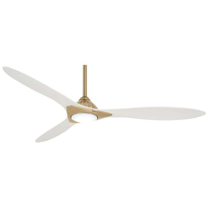 60" Minka Aire Sleek Soft Brass LED Indoor Smart Fan with Remote - #869F2 | Lamps Plus | Lamps Plus