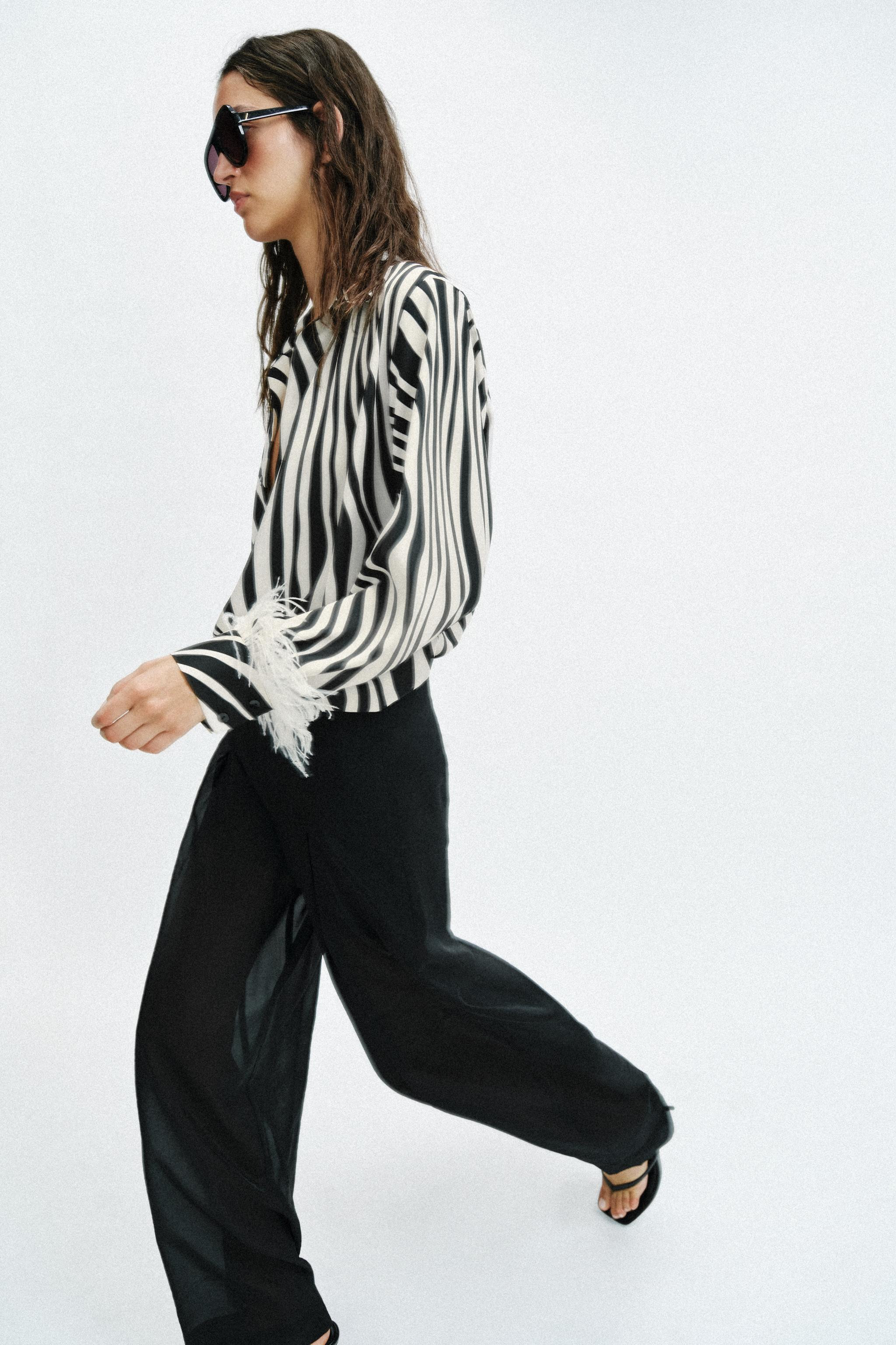 FEATHER ANIMAL PRINT SHIRT | Zara US