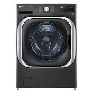 LG 5.2 cu. Ft Stackable SMART Front Load Washer in Black Steel with Steam & Turbowash Technology ... | The Home Depot