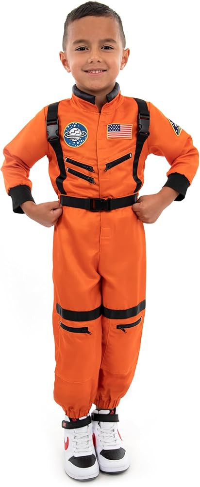 Little Adventures Orange Astronaut Dress Up Costume - Machine Washable Child Pretend Play and Par... | Amazon (US)