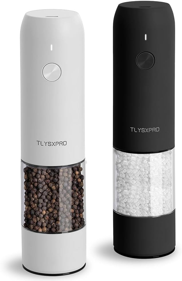 Electric Salt and Pepper Grinder Set, USB Rechargeable, Automatic Salt and Pepper Mill Grinder wi... | Amazon (US)