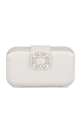 olga berg Emmy Crystal Trim Clutch in Oyster from Revolve.com | Revolve Clothing (Global)