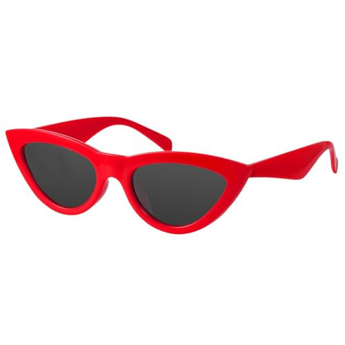 mosanana Retro Vintage Trendy Cat Eye Sunglasses for Women 50s 60s 90s 2024 Cute Fashion Funky Stylish Aesthetic Trending Small Red MS51810 | Amazon (US)