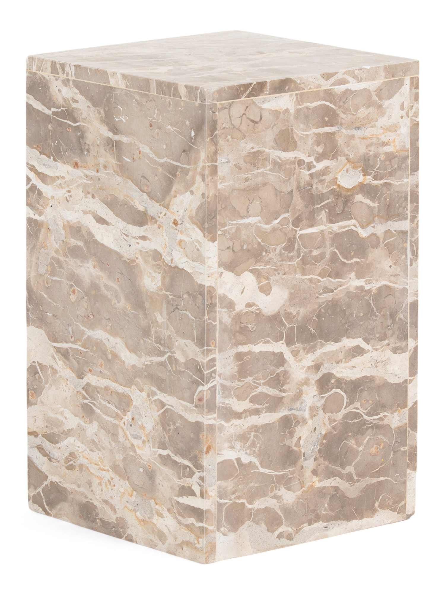 20x12 Solid Leopard Marble Pedestal Accent Table | TJ Maxx
