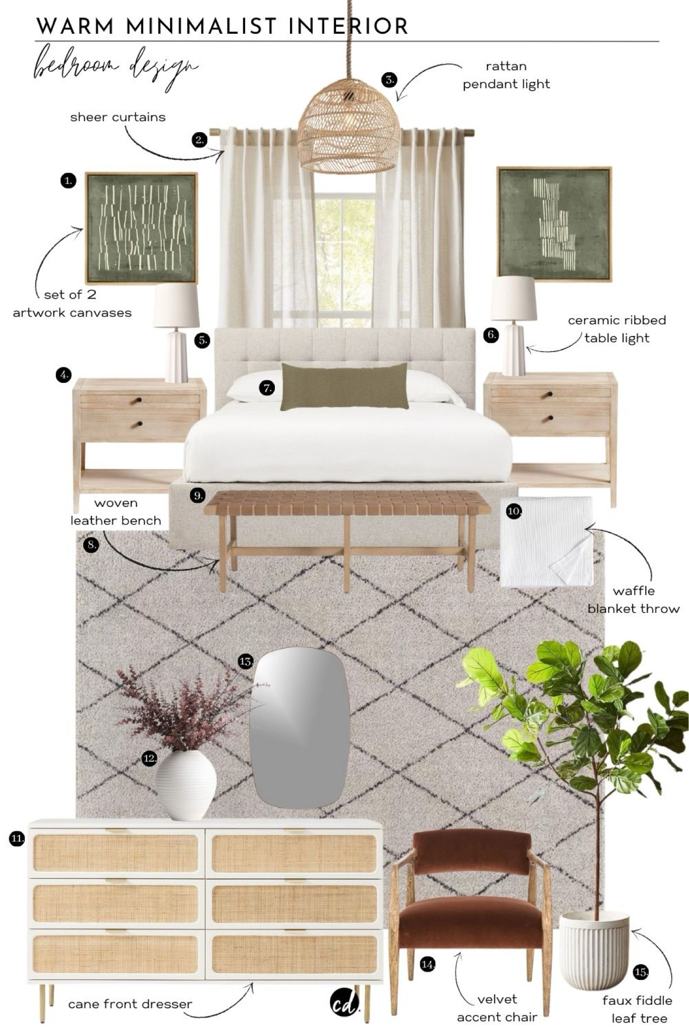 Warm Minimalist Interior: Bedroom Design

#LTKHome