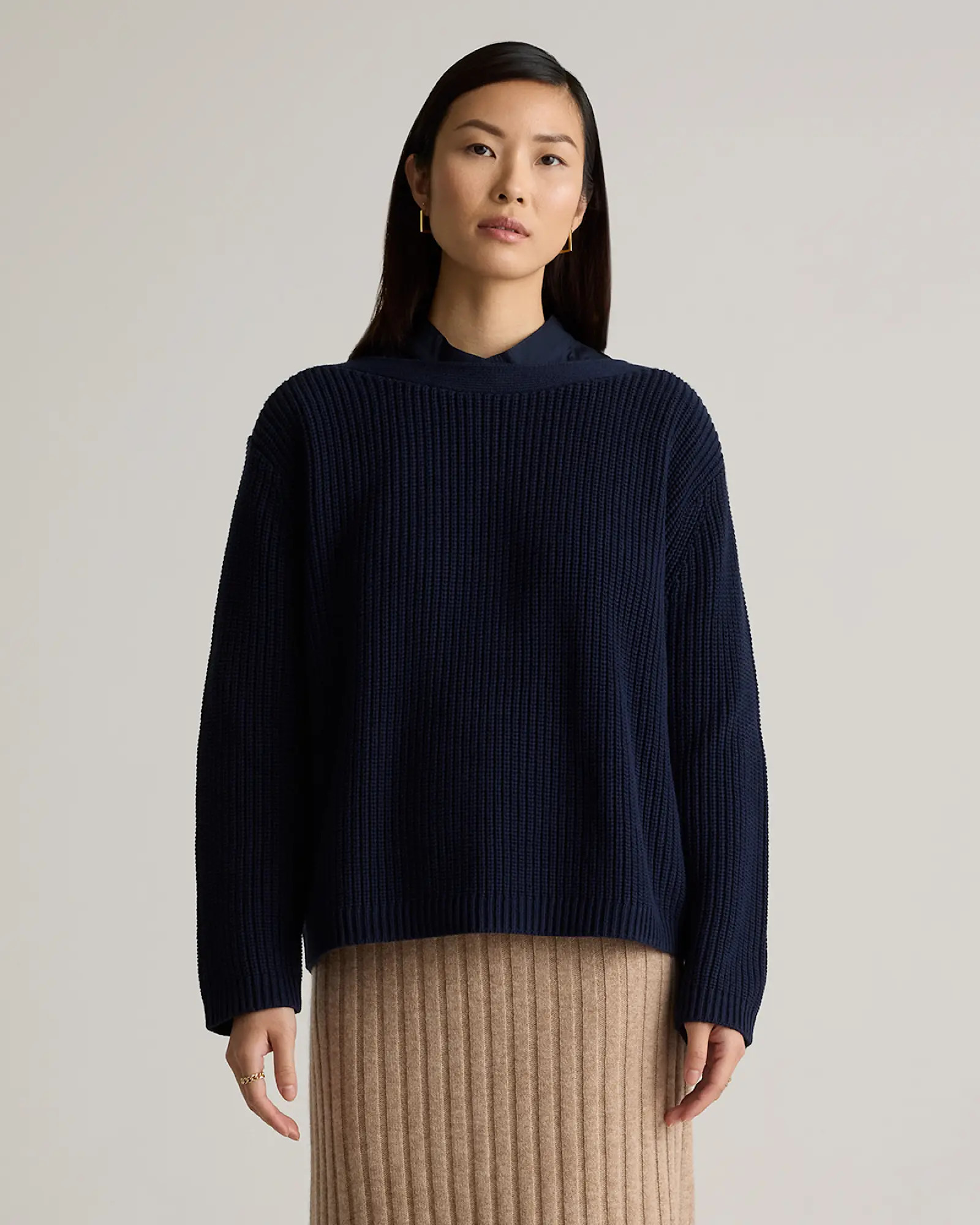100% Organic Cotton Fisherman Boatneck Sweater | Quince