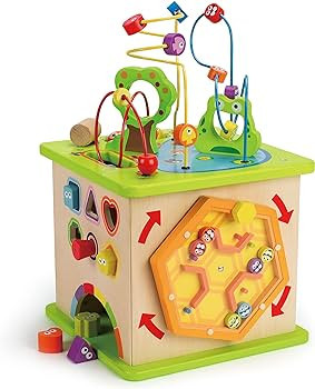 Country Critters Wooden Activity Play Cube by Hape | Wooden Learning Puzzle Toy for Toddlers, 5-S... | Amazon (US)