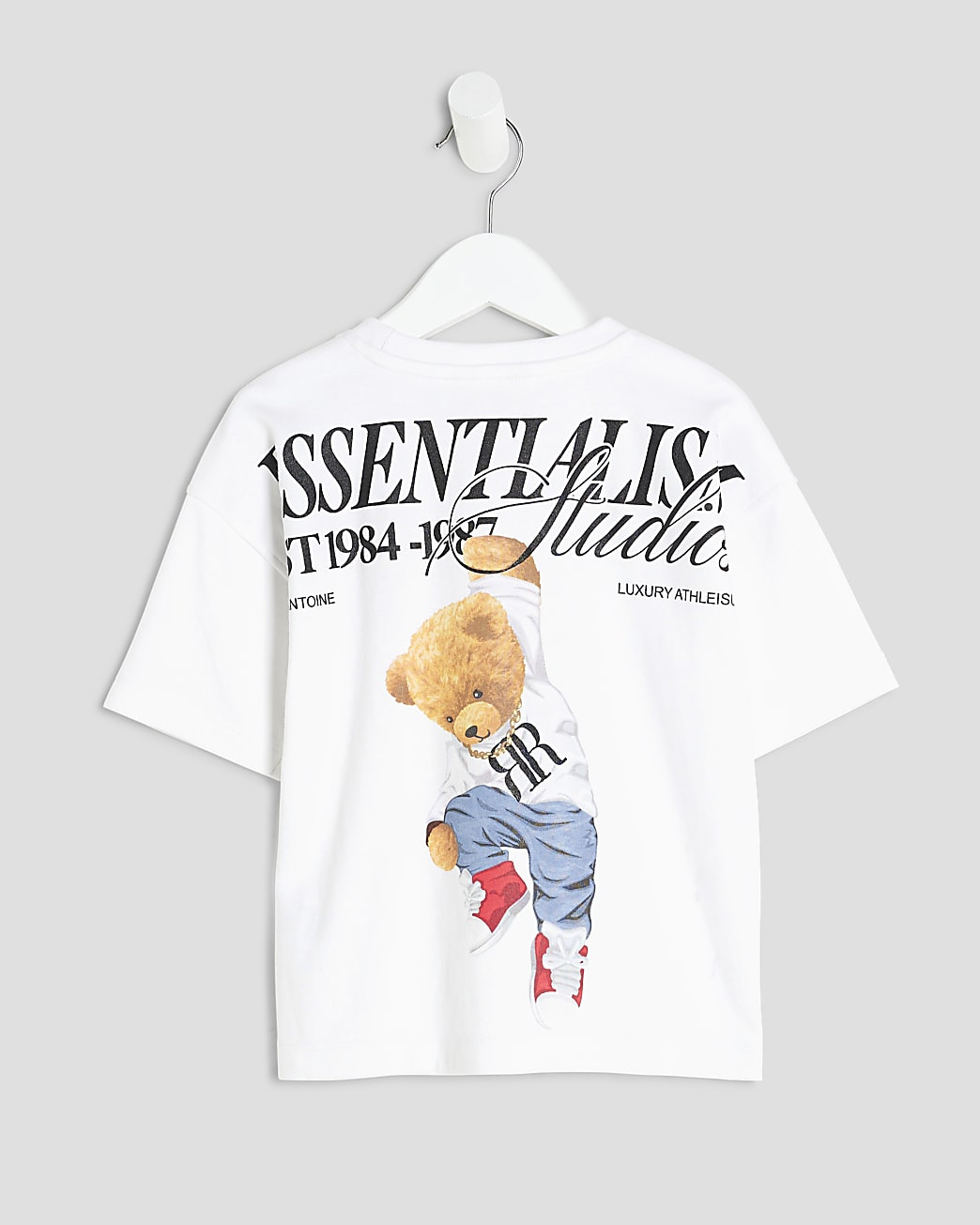 Mini Boys White Essentialism Bear T-Shirt | River Island UK & IE