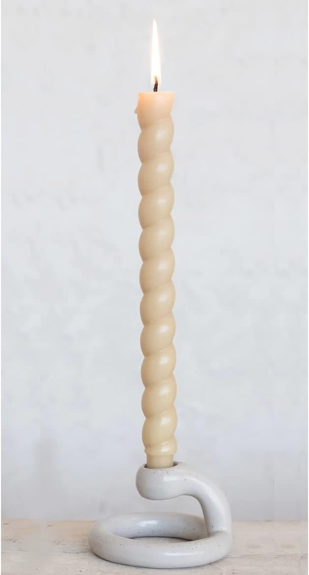 Christmas Store 10 H Cream Unscented Twisted Taper Candles in Box, Set of 2 | Amazon (US)