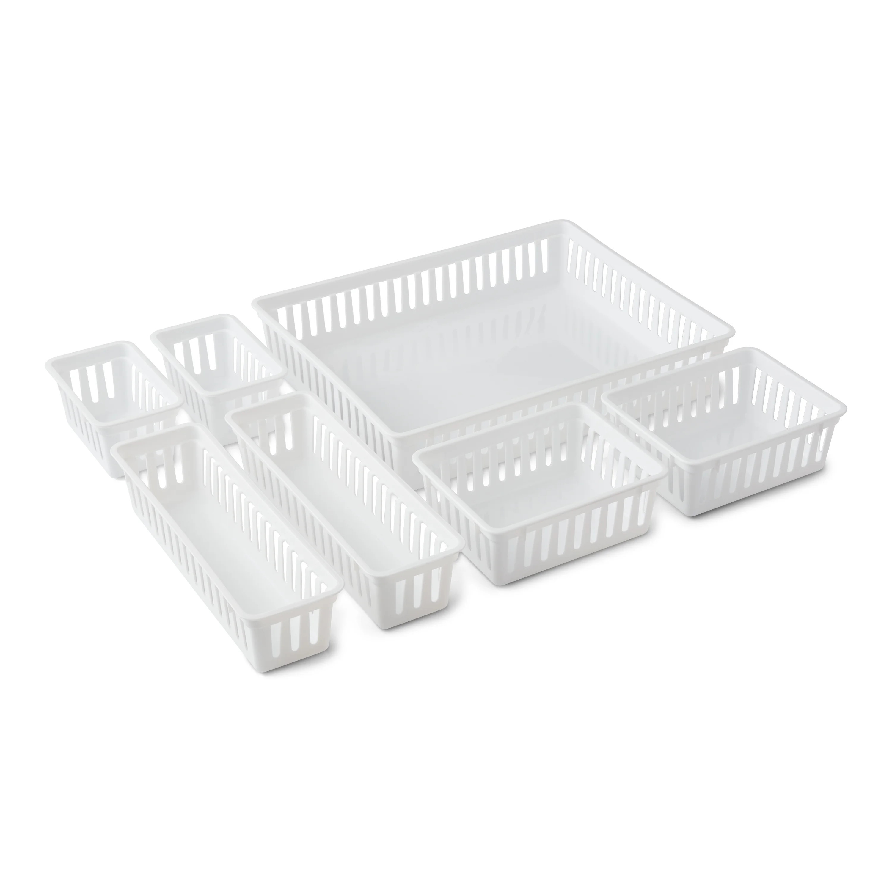 Mainstays Set of 7 Drawer Storage Organizer Bins - Walmart.com | Walmart (US)
