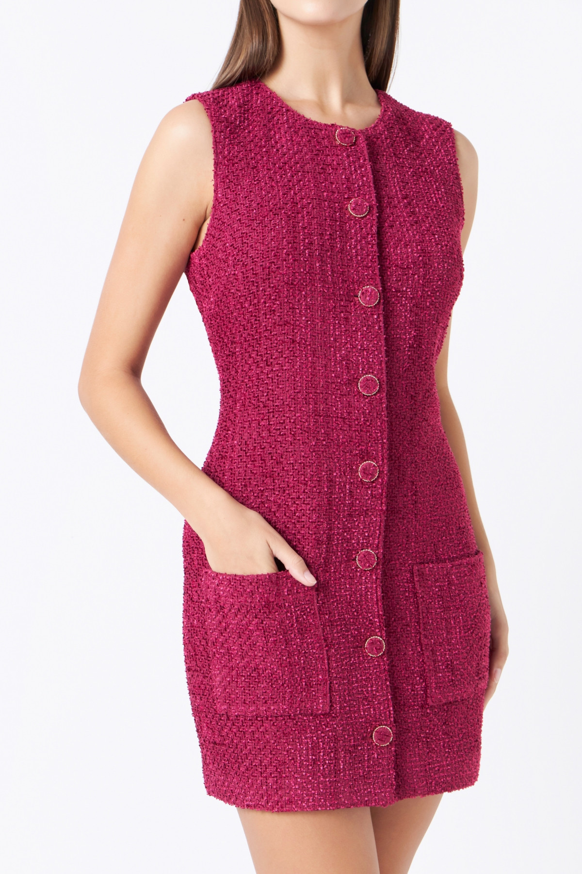 endless rose Women's Tweed Sleeveless Sheath Dress - Bordeaux | Macy's