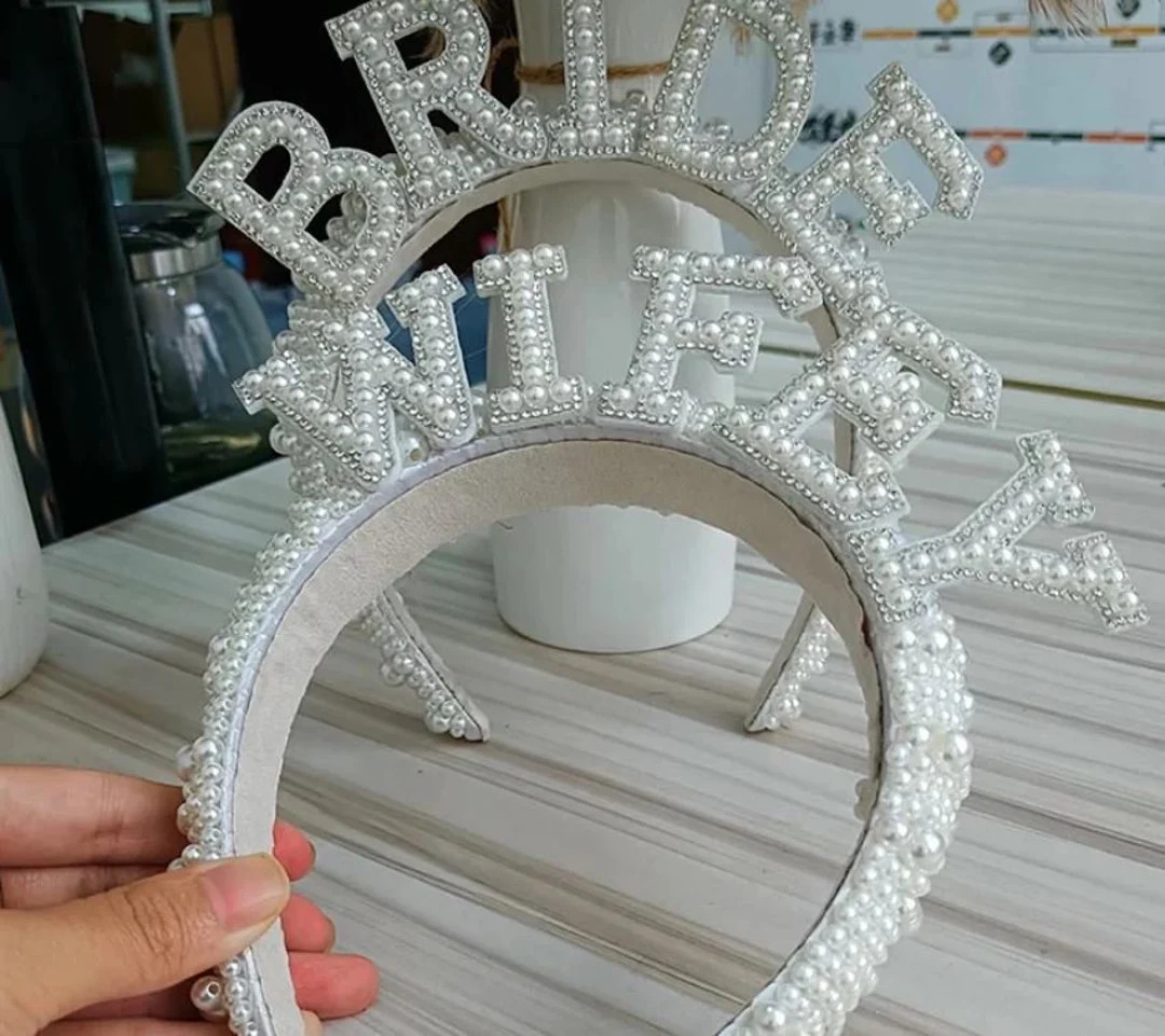 Faux Pearl Wifey Bride Headband | Etsy (US)