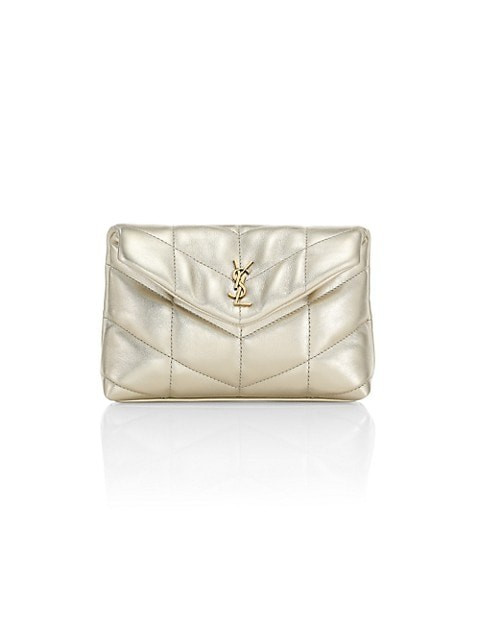 YSLSmall Metallic Leather Puffer Pouch, YSL Puffer pouch, ySL Clutch, YSL Bag | Saks Fifth Avenue