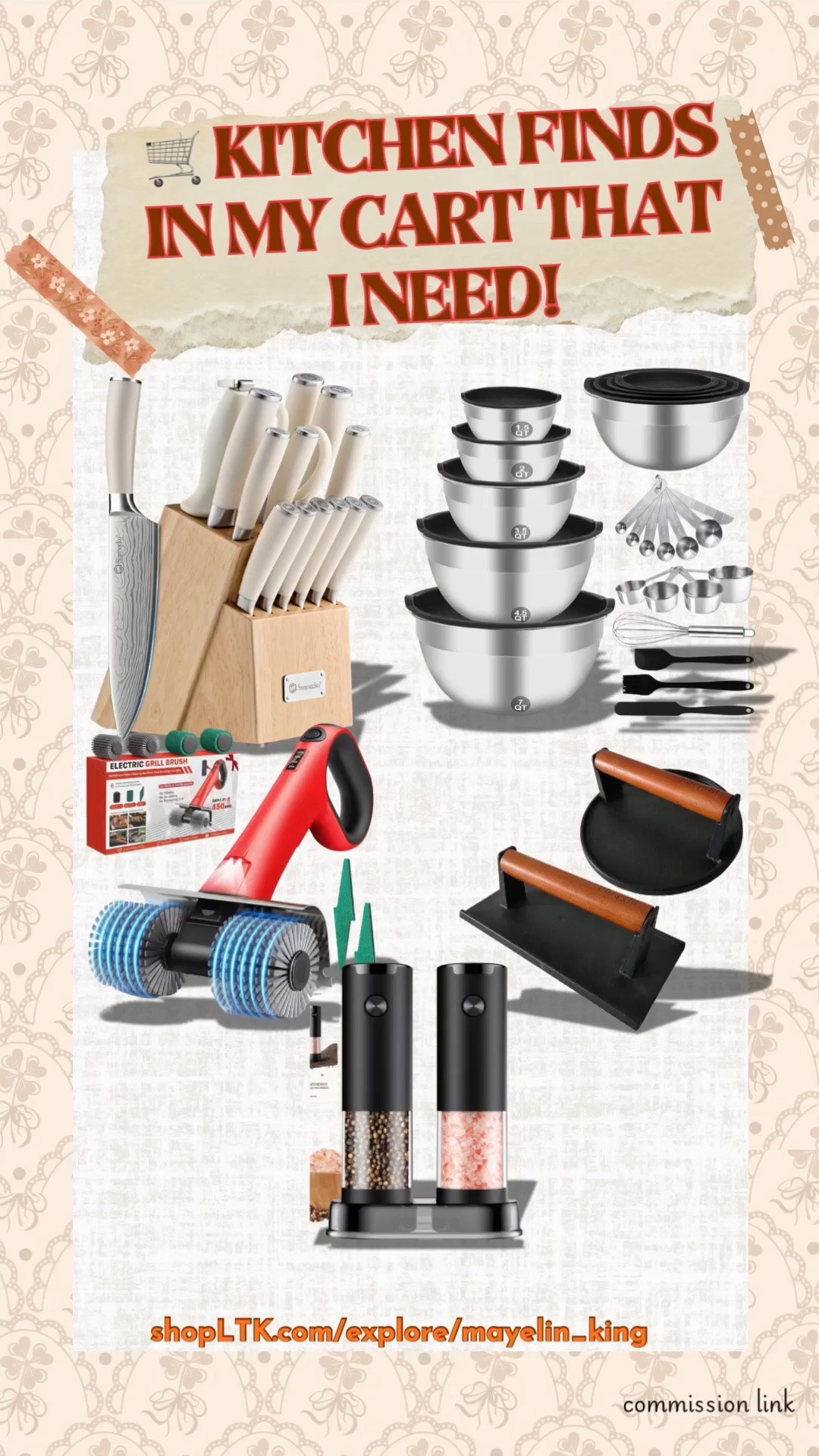 🛒 KITCHEN FINDS IN MY CART THAT I NEED!

If it makes cooking, organizing, or cleaning easier, I’m probably adding it to my cart. 😂🙌🏽

These are the kitchen finds I’m currently eyeing because sometimes the right little gadget or organizer can make everyday life so much easier—and who doesn’t want that?

✨ Practical
✨ Clever
✨ Actually useful

Which one would make YOUR life easier? 👀 Save this for later and check out my finds! 🛒❤️

#LTKHome #LTKfoodie