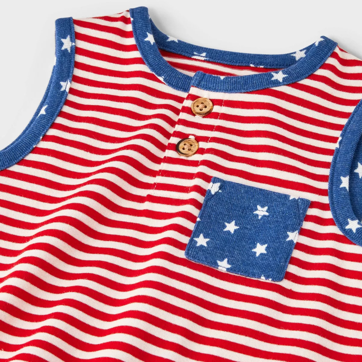 Baby Boys' Americana Striped Short Romper - Cat & Jack™ Red Newborn | Target
