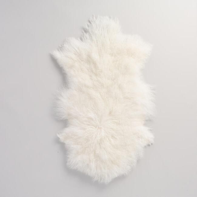 White Mongolian Sheepskin Area Rug | World Market