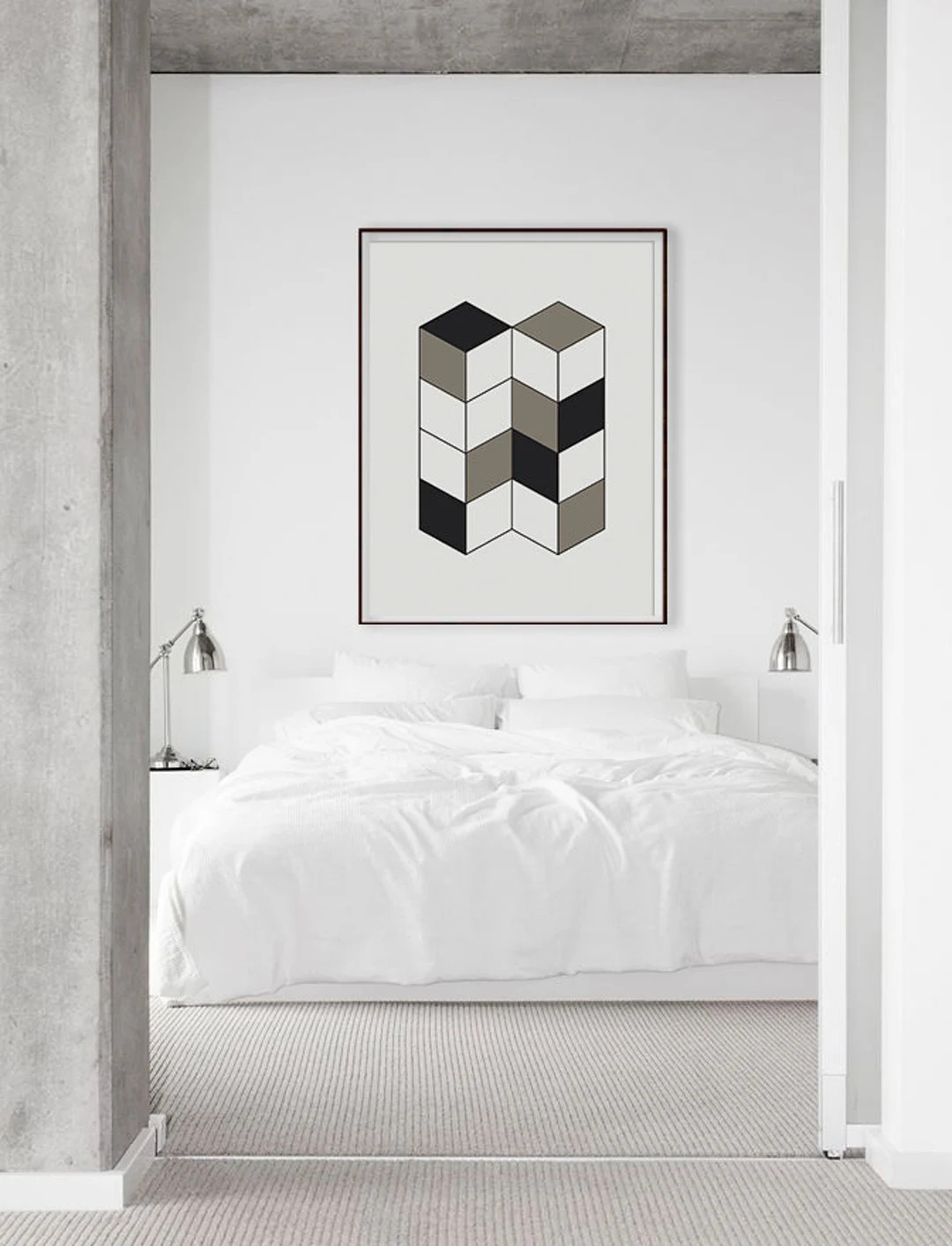 Geometric Cubes Printable Art - Instant Download. 3d Geometric Shape Minimal Art Poster. Minimali... | Etsy (US)