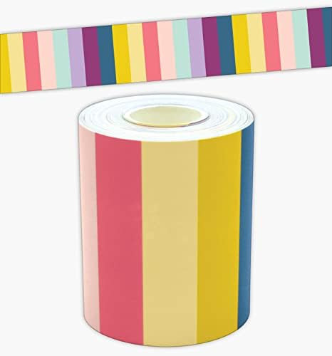 Teacher Created Resources Oh Happy Day Stripes Straight Rolled Border Trim - 50 ft - Decorate Bullet | Amazon (US)