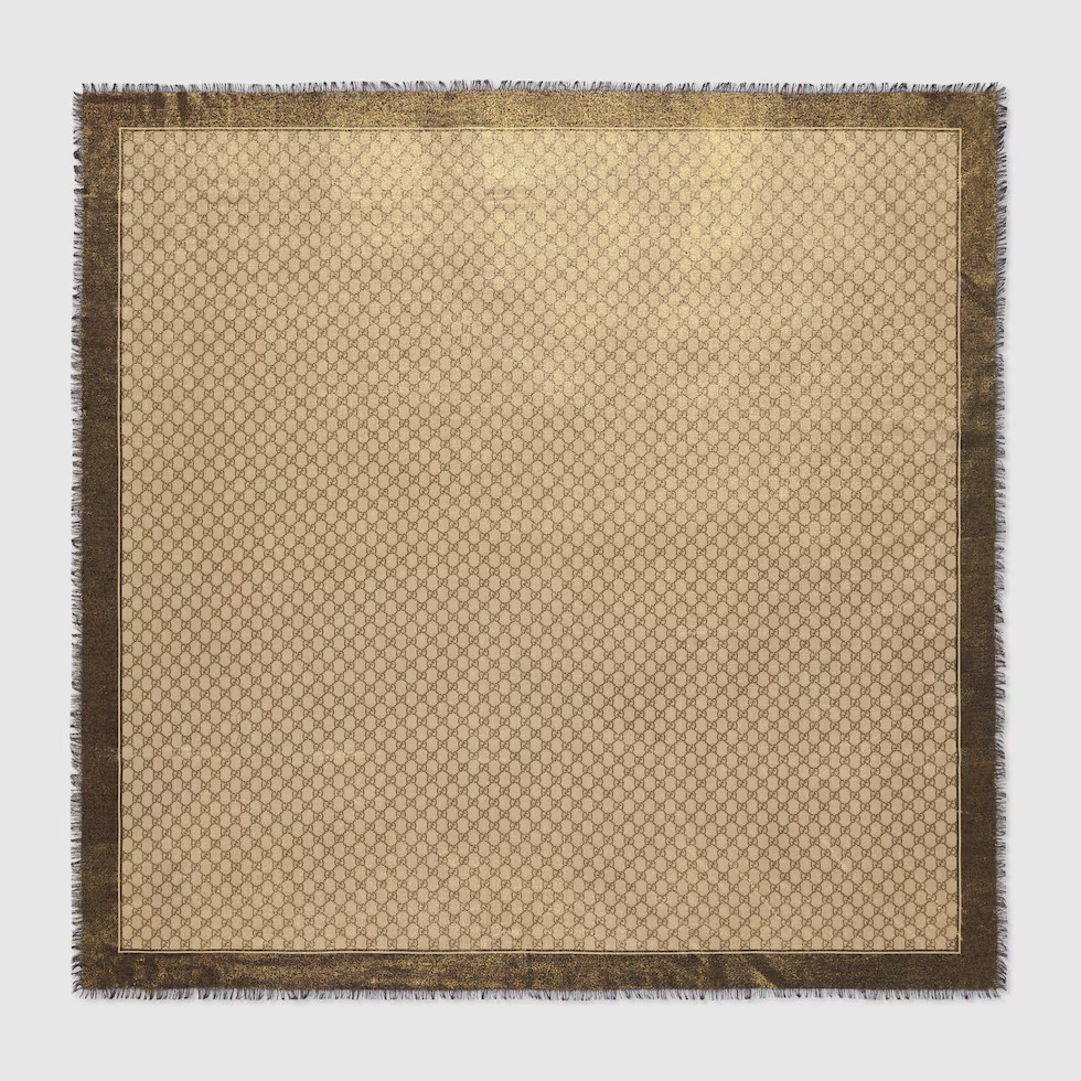 Shiny GG wool jacquard shawl | Gucci (US)