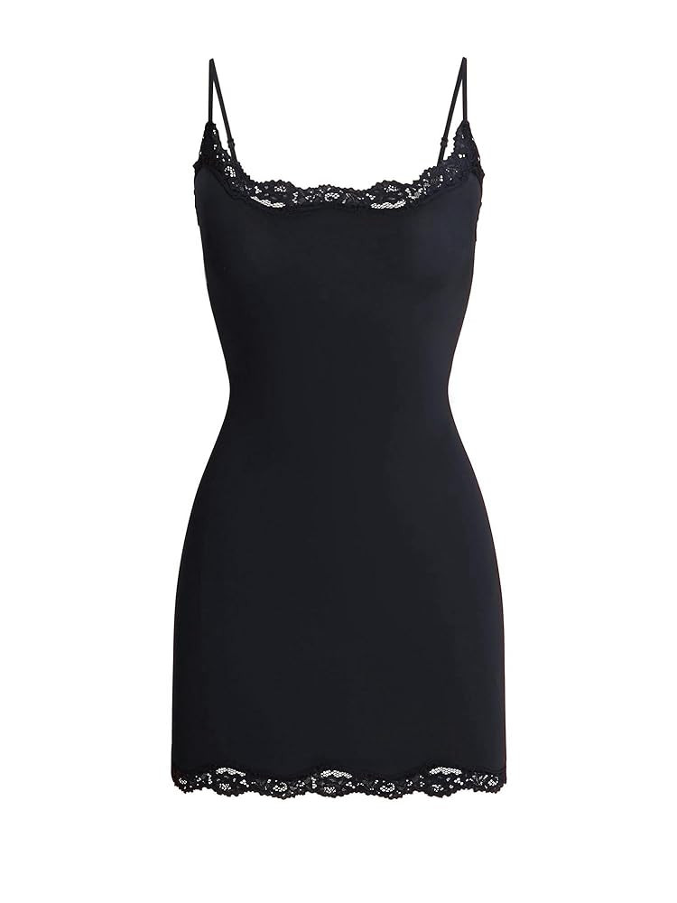 Starrylion Sexy Lace Mini Dress Padded Bodycon Spaghetti Strap Party Club Dress | Amazon (US)