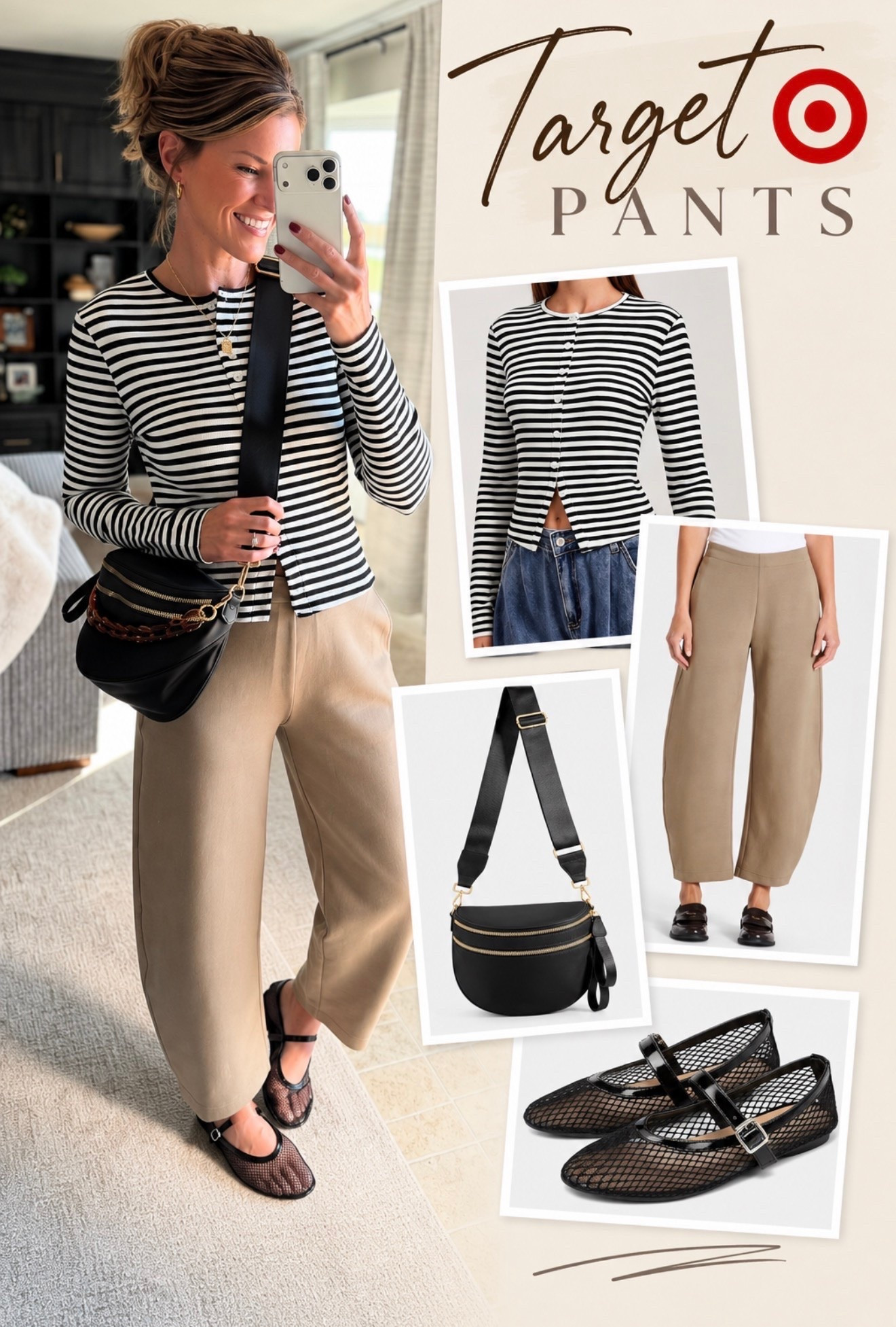 Target pull on pants. Top seller for good reason. 
Pants/ small (size down)
Top/small
@Target