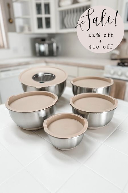 Amazon early Memorial Day deal! This neutral mixing bowl set is on sale. My favorite part is the removable insert  that allows me to either grate cheese and vegetables…or I can use a hand mixer without the contents going everywhere.

#LTKHome #LTKSaleAlert #LTKVideo