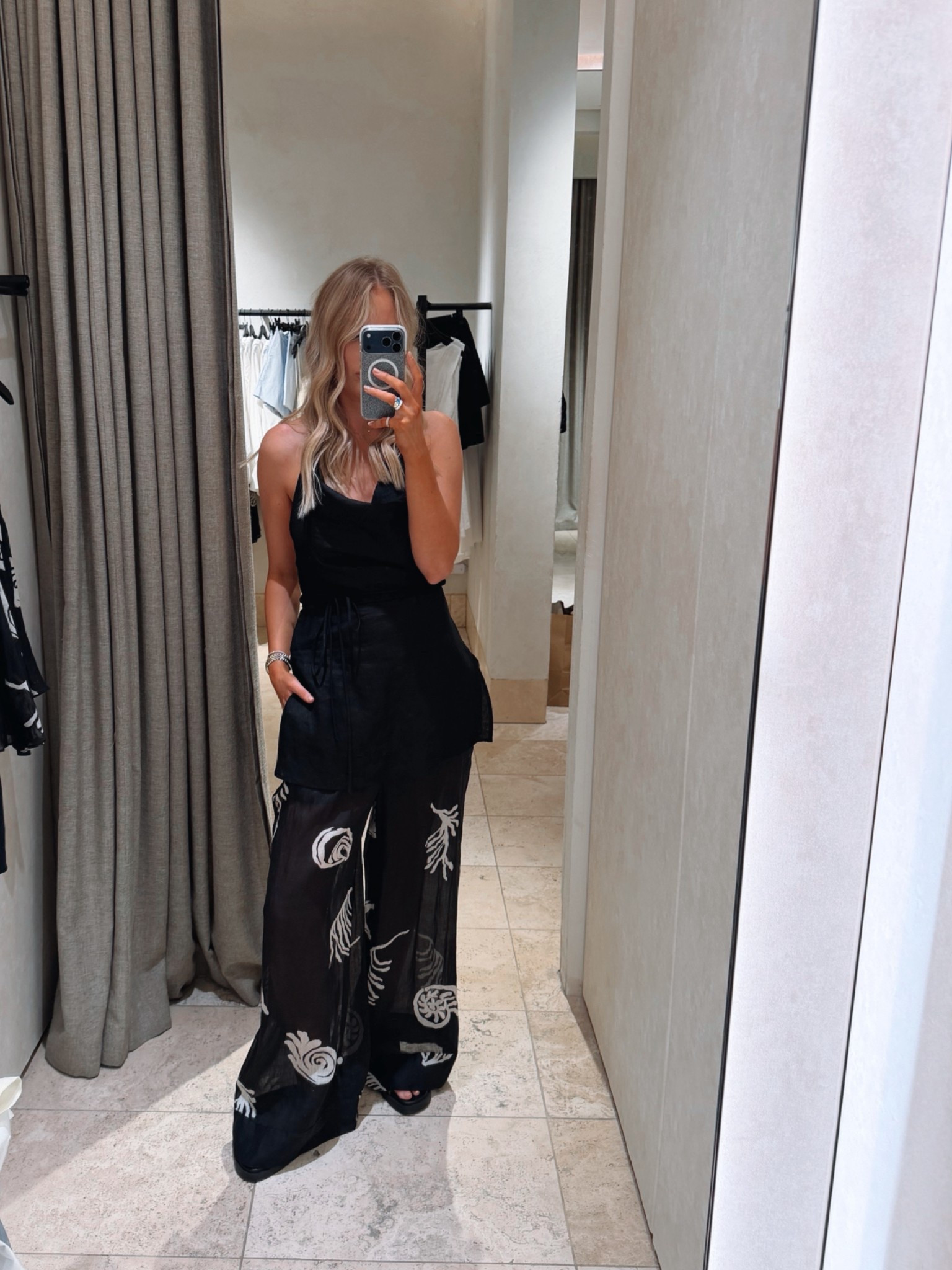 Another way to style these pants is with this  longer/line linen cowl neck top. I have previously tried this top in the white, but I love how the black version looks a little more elevated. 

Both items did true to size - wearing a size 10 in both. 

#LTKfestive #LTKsummer #LTKaustralia