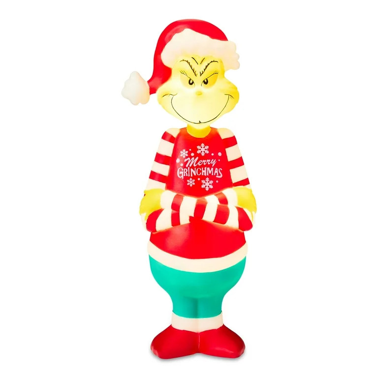Christmas LED Blow Mold Decor Dr. Seuss' The Grinch in Pajamas 5.31 in x 4.13 in x 14.17 in 0.68 ... | Walmart (US)