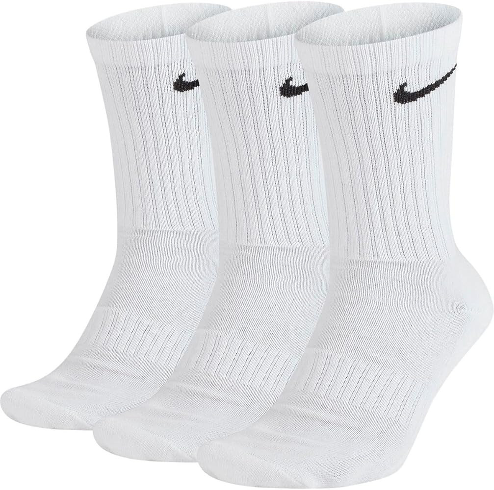 Nike Unisex Everyday Cotton Cushioned Training Crew Socks 3 Pack | Amazon (US)