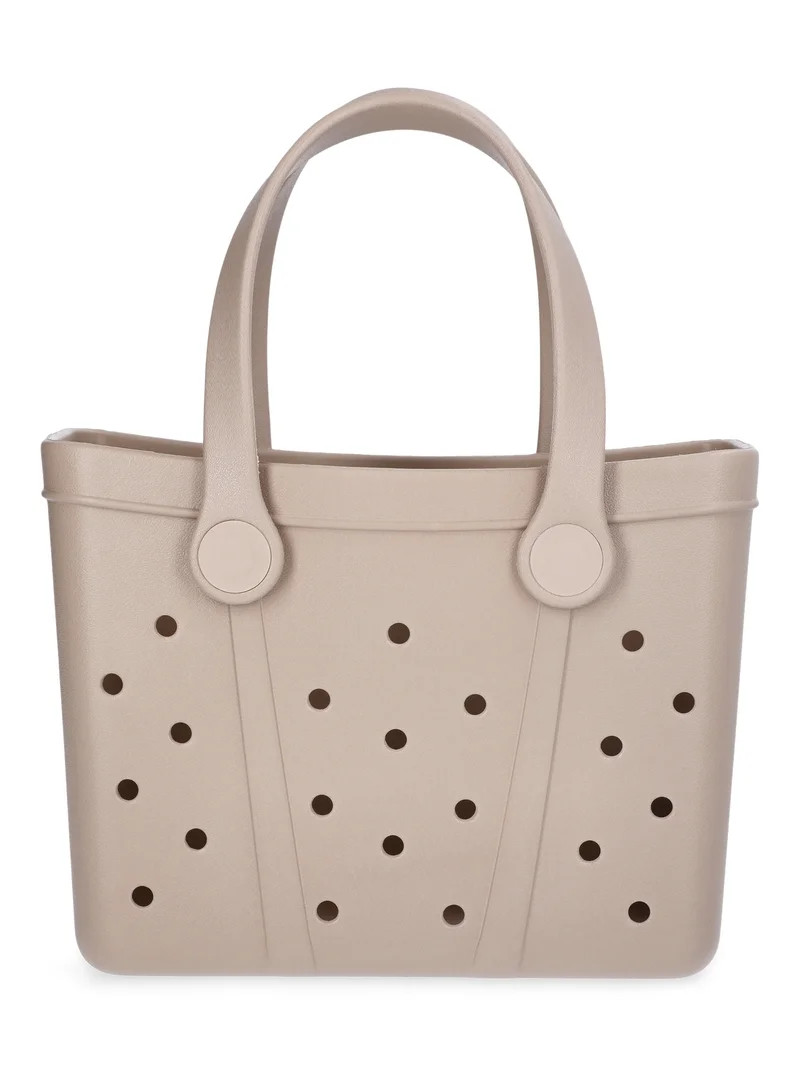 Time and Tru Women's Lightweight Mini Beach Tote Bag, Tan | Walmart (US)