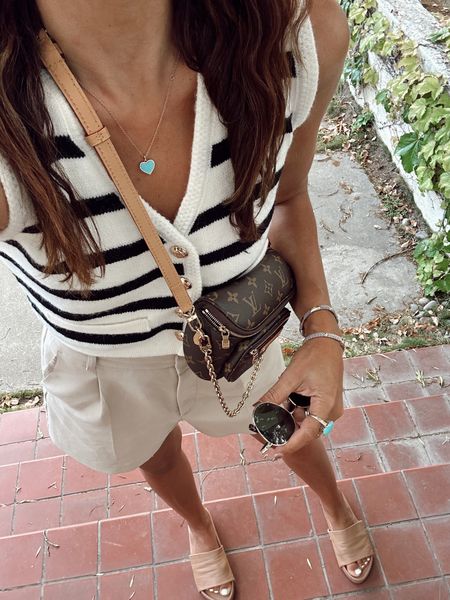 Vest in small and shorts size 26
LV mini bum bag 
Summer outfit 


#LTKOver40 #LTKTravel #LTKShoeCrush