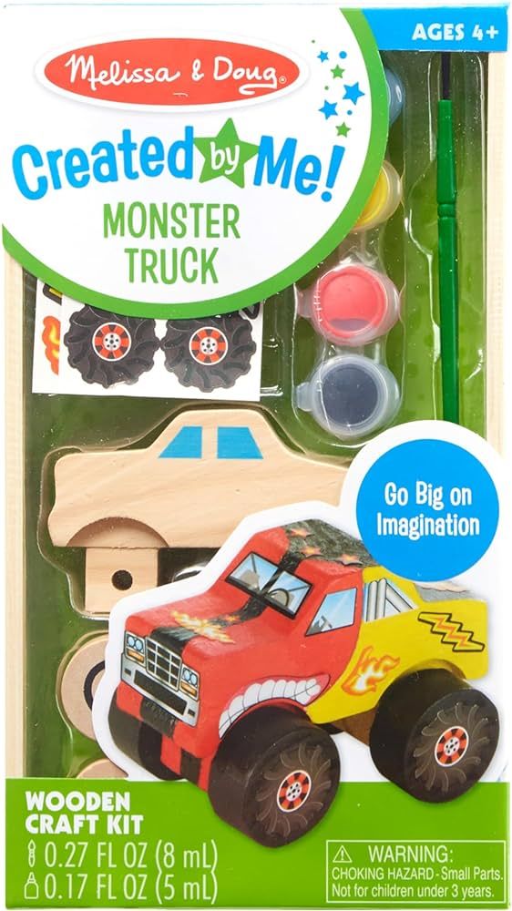 Melissa & Doug Created by Me! Monster Truck Wooden Craft Kit - Easter Basket Stuffers Easy To Ass... | Amazon (US)