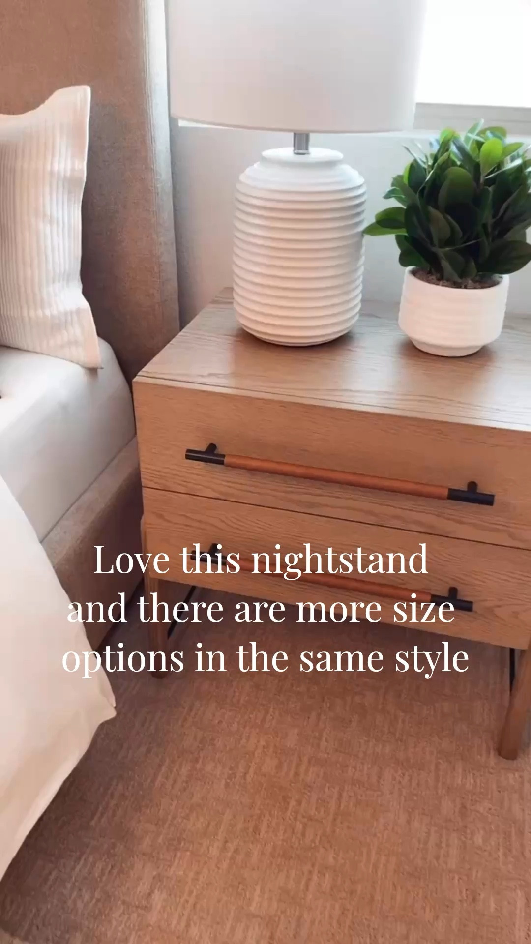 Love this modern wood 2 drawer nightstand! Also comes in dresser sizes too! Perfect for a master bedroom, guest bedroom, or kids bedroom. 

#bedroomrefresh

#LTKHome