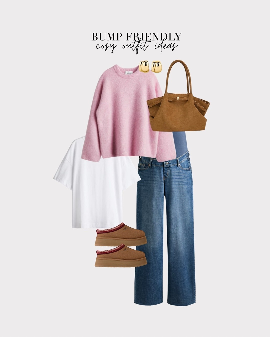 Bump friendly cosy outfit ideas that you can wear whether you’re pregnant or not! Just swap the mat jeans out for normal ones ✨

#LTKmaternity #LTKstyletip #LTKuk