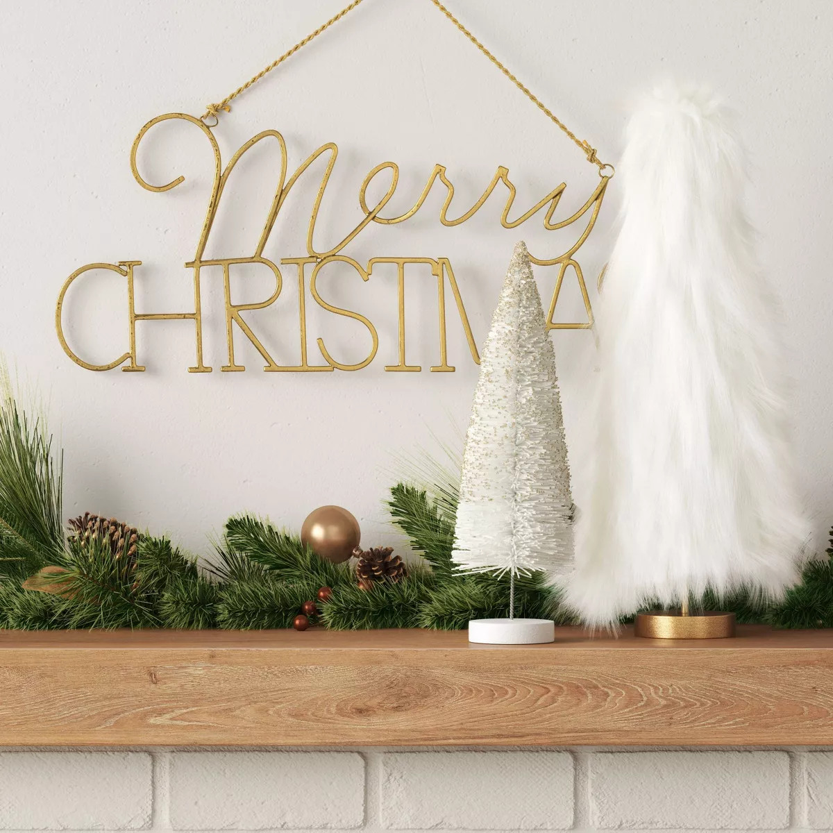 18" Faux Fur Christmas Tree Sculpture - Wondershop™ White | Target