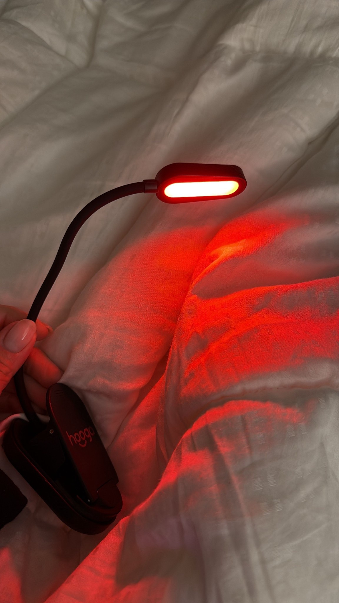 Love nighttime reading with this red light book light! 

evening nighttime routine sleep routine vagus nerve spray magnesium sleep mask relax mom life