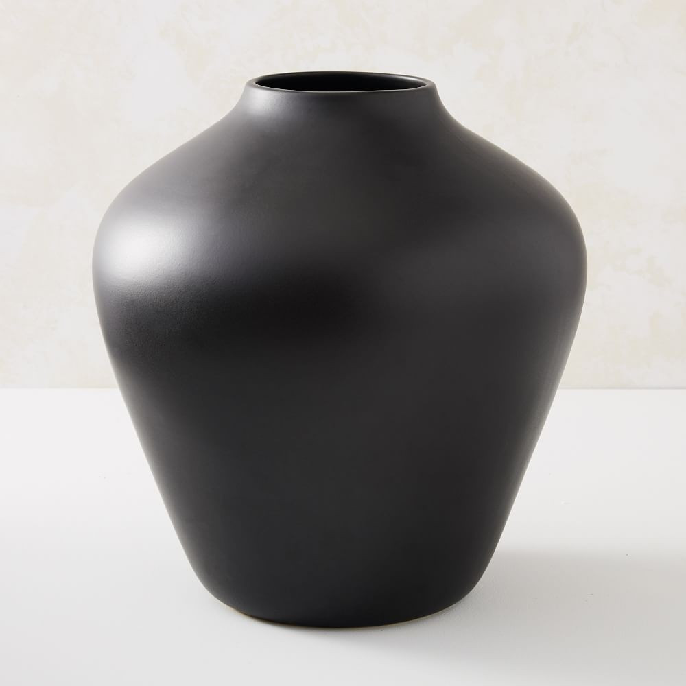 Pure Black Ceramic Vases (In-Stock & Ready To Ship) | West Elm (US)