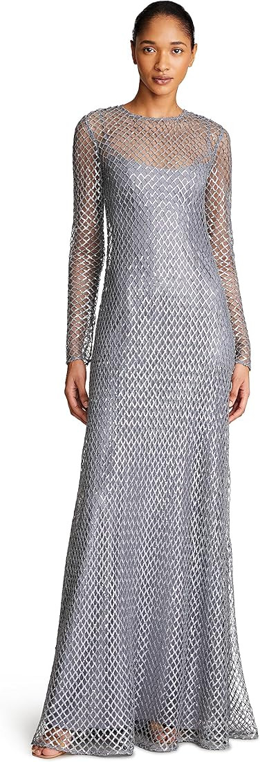 HALSTON Women's Kirsten Gown in Grid Sequin | Amazon (US)