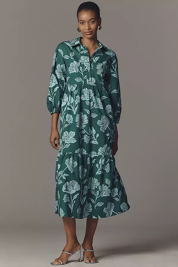 The Bettina Tiered Shirt Dress by Maeve | Anthropologie (US)