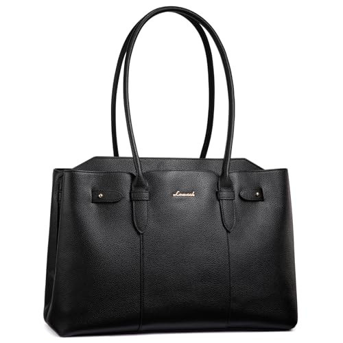 LOVEVOOK Work Tote Bags for Women, 15.6 Inch Waterproof Laptop Bag, Leather Computer Purse with Zipper for Office Business, Teacher & Travel | Amazon (US)