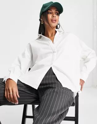 Selected Femme – Langärmliges Hemd aus Bio-Baumwolle in Weiß | ASOS (Global)