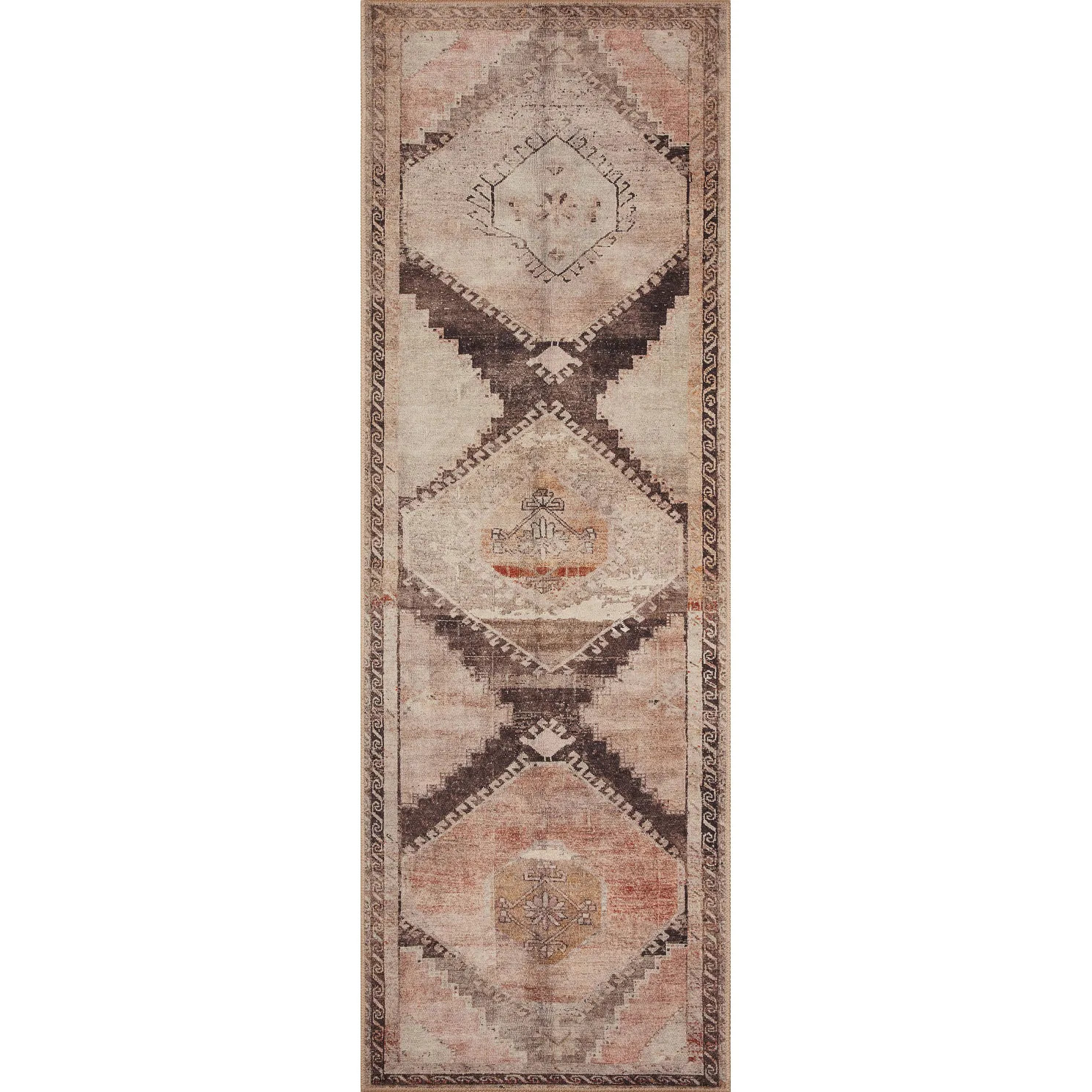 Alexander home Sophia Vintage Moroccan Area Rug - 2'-6" x 7'-6" Runner - graphite / blush - Runne... | Overstock