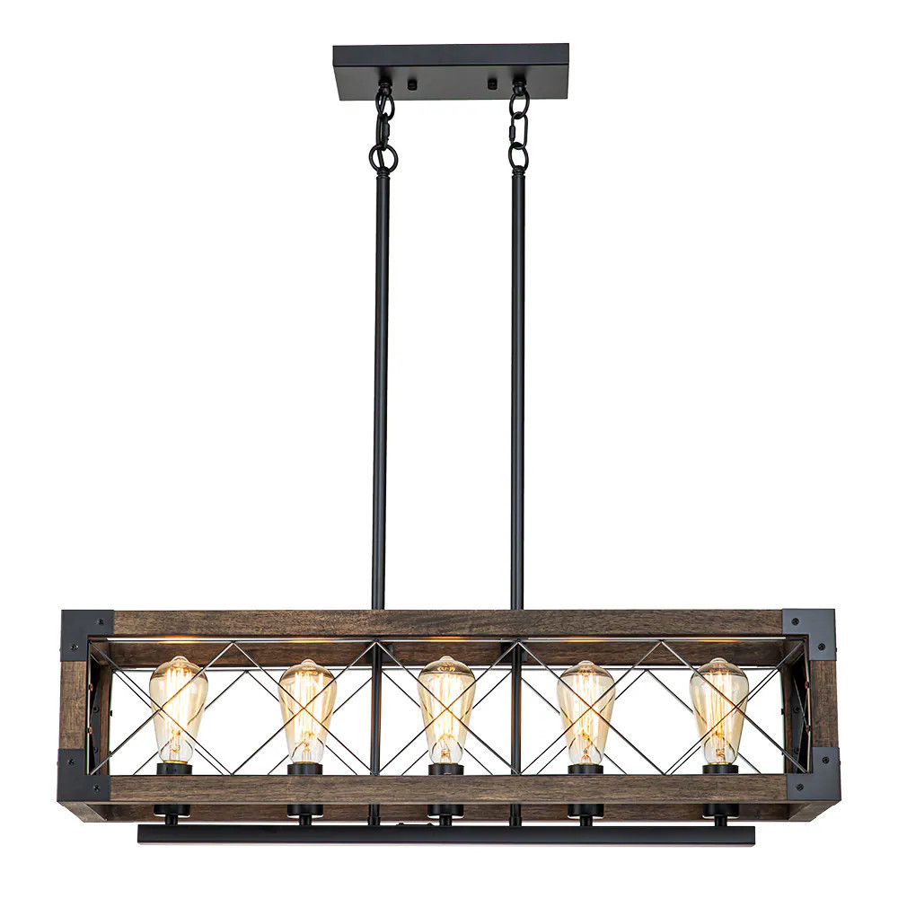 Zicbol 5 -Light Distressed Black Metal Chandelier one_size | PD1001701 | Lowe's
