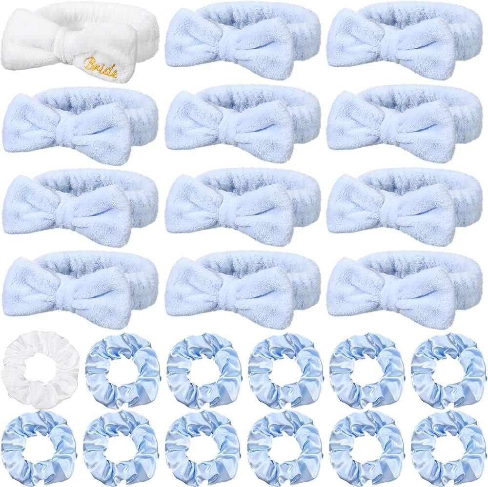 24 Pcs Bachelorette Party Favors Include 12 Bride Bridesmaid Spa Headband 12 Bridesmaid Gifts Scr... | Amazon (US)