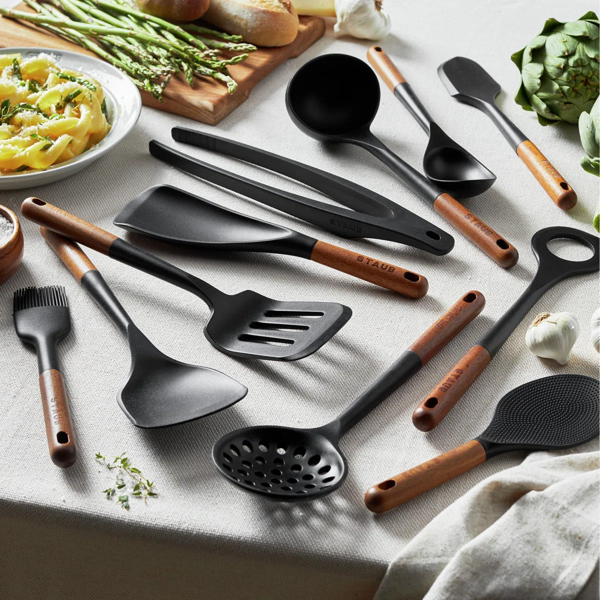 Staub Silicone with Wood Handle 11-Piece Cooking Utensil Set | Wayfair North America