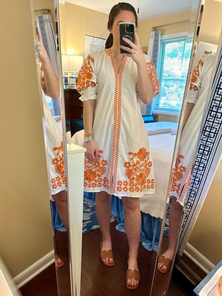 Loving this Julia Amory Coatue dress for summer. I’m wearing it in a size small unbelted but it does come with a matching belt and is available in a variety of colors and two lengths. I wore it to work but also plan to wear it to dinners this summer too! This colorway is currently on sale  